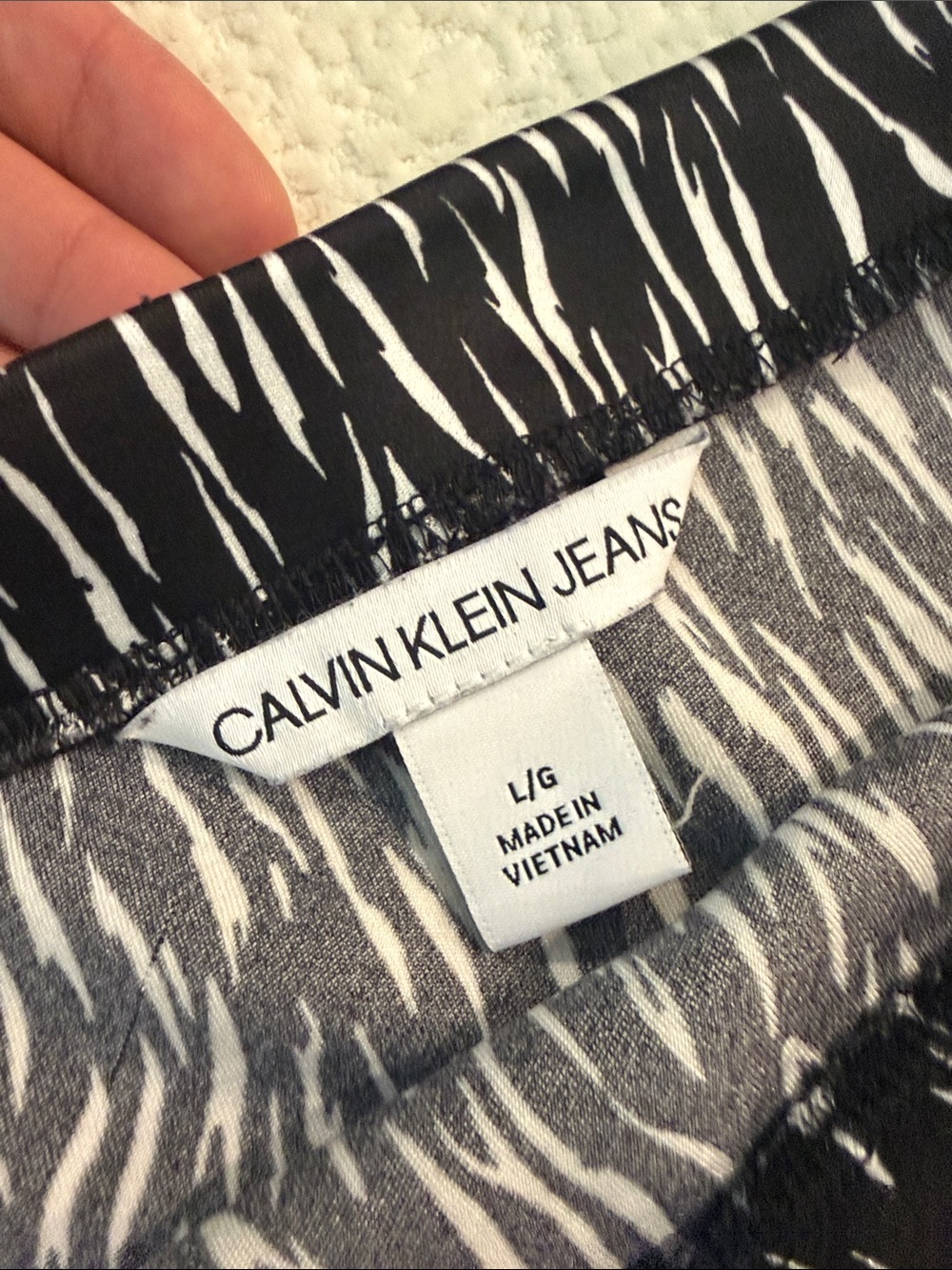 Calvin Klein Jeans Black and White Midi Skirt - Picture 3 of 3